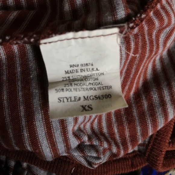 Ella Moss} Retro Vibe V-Neck Striped Baby Doll Top - Picture 6 of 6